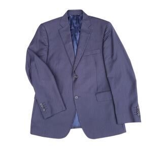 Ermenegildo Zegna Saks Fifth Ave Blue Stripe Wool Blazer Jacket Sport Coat 40S